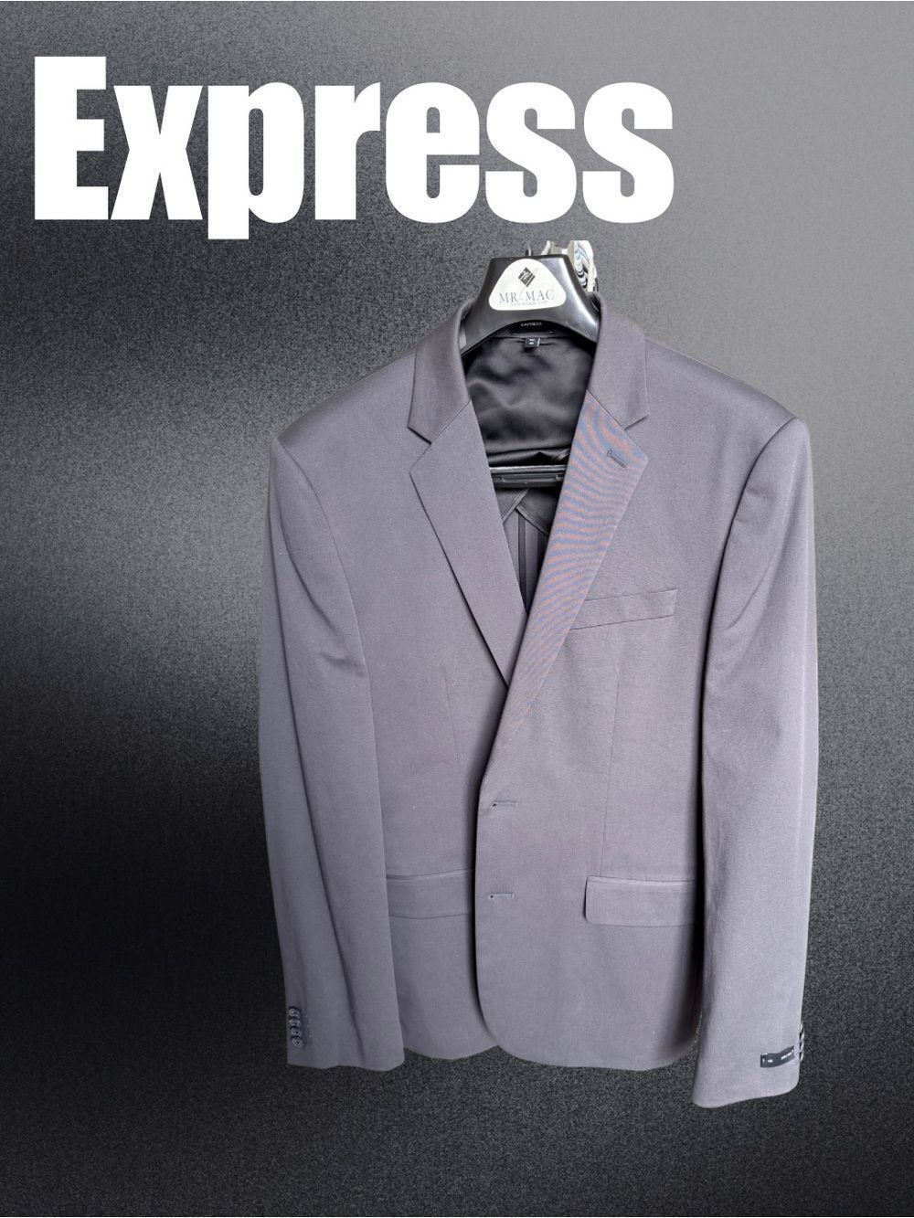 Express Men's Light Gray Single-Breasted Blazer